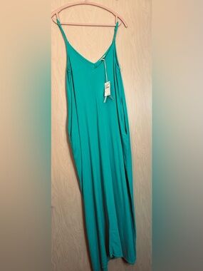 lovestitch Teal V-Neck Maxi Dress